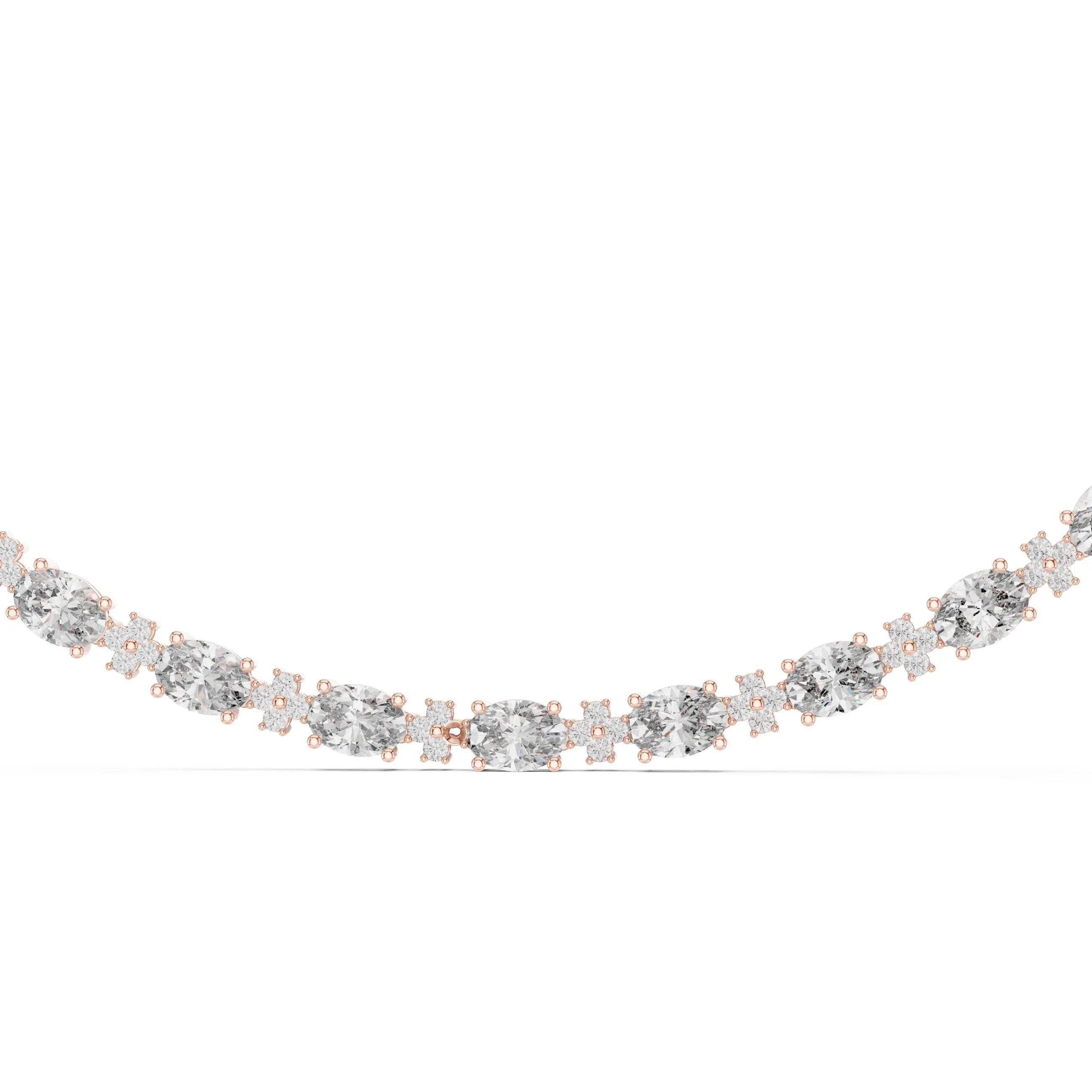 Diamond necklace on a white background