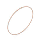 Rose gold and real diamonds necklace on a white background