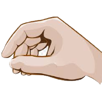 Illustration of a hand with a clenched fist on a white background