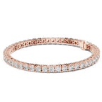 Rose gold bracelet with lab grown diamonds on a white background