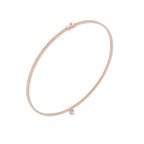 Gold and lab grown diamond tennis necklace with a small pear shape lab grown diamond pendant on a white background