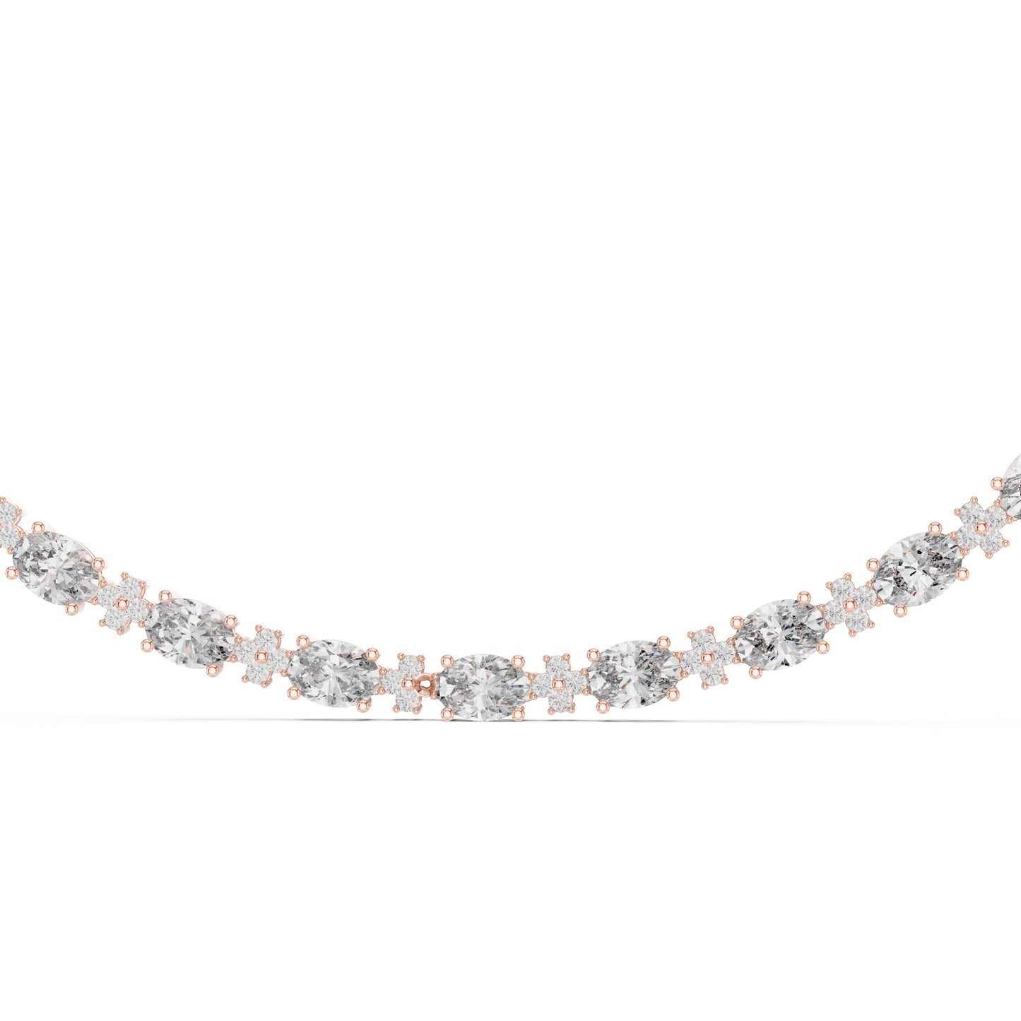 lab grown diamond necklace on a white background