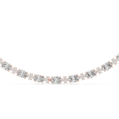 lab grown diamond necklace on a white background