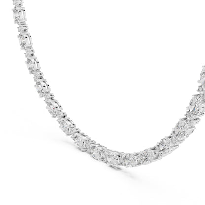 lab grown diamond necklace on a white background