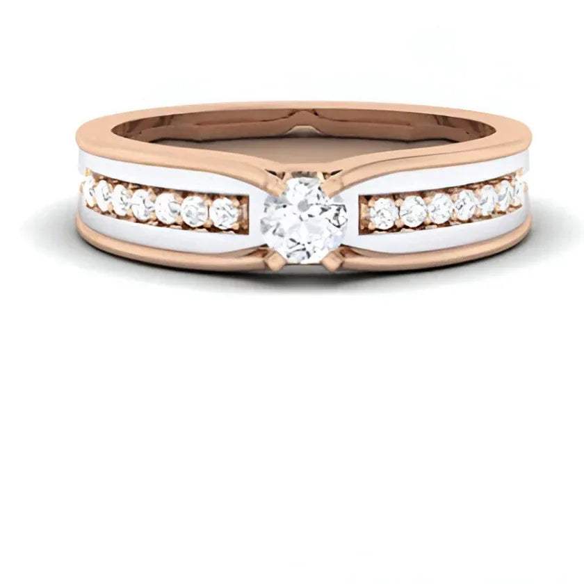 gold ring with diamonds on a white background