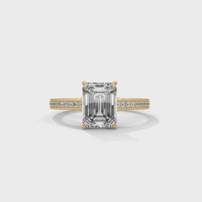 14K Gold Baguette Lab Grown Diamond Solitaire Ring - IGI Certified