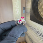 Braise Twin Pink Sapphire & Diamond Bypass Ring