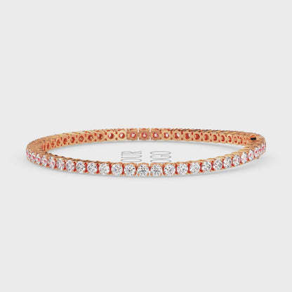 Luxury Solid Gold Lab Grown Diamond Tennis Bracelet