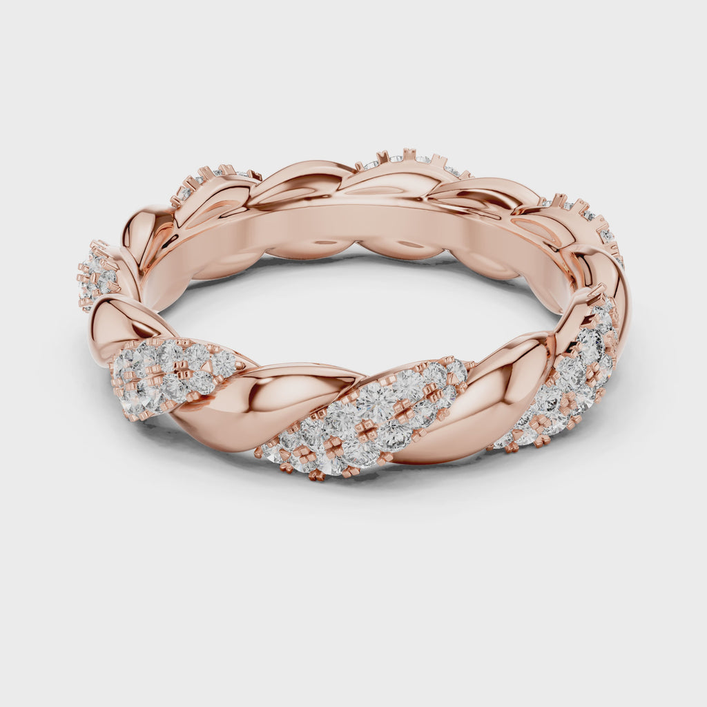 Torsion Twisted Diamond Eternity Band