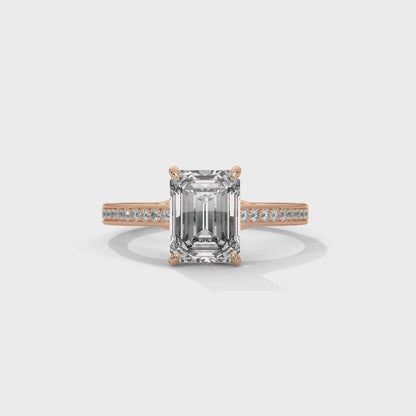 Solid Gold Baguette Diamond Solitaire IGI Certified Natural  Engagement Ring