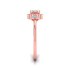 gold ring with round shape diamonds on a white background