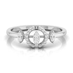 gold ring with round shape diamonds on a white background