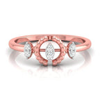 gold ring with round shape diamonds on a white background