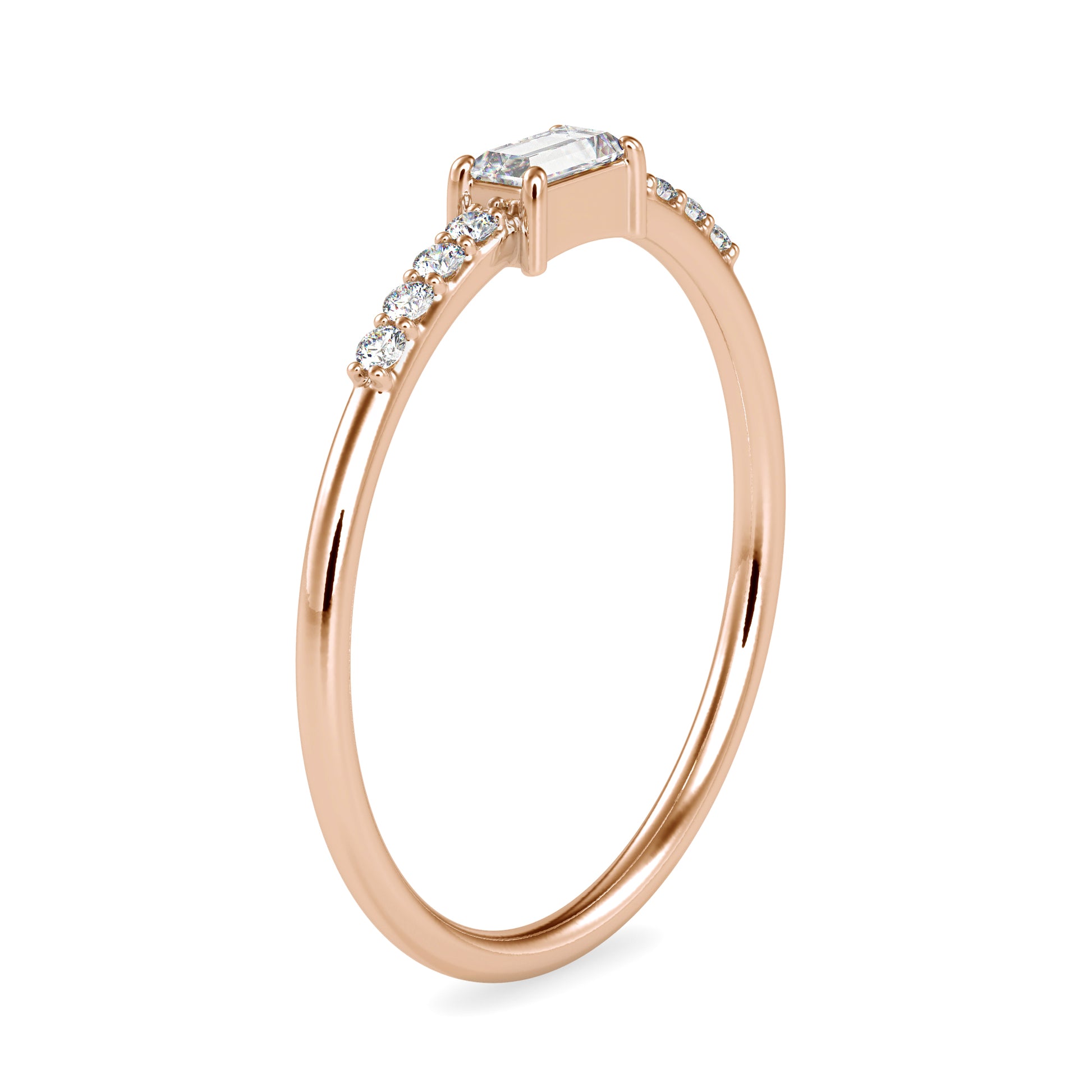 gold ring with diamonds on a white background