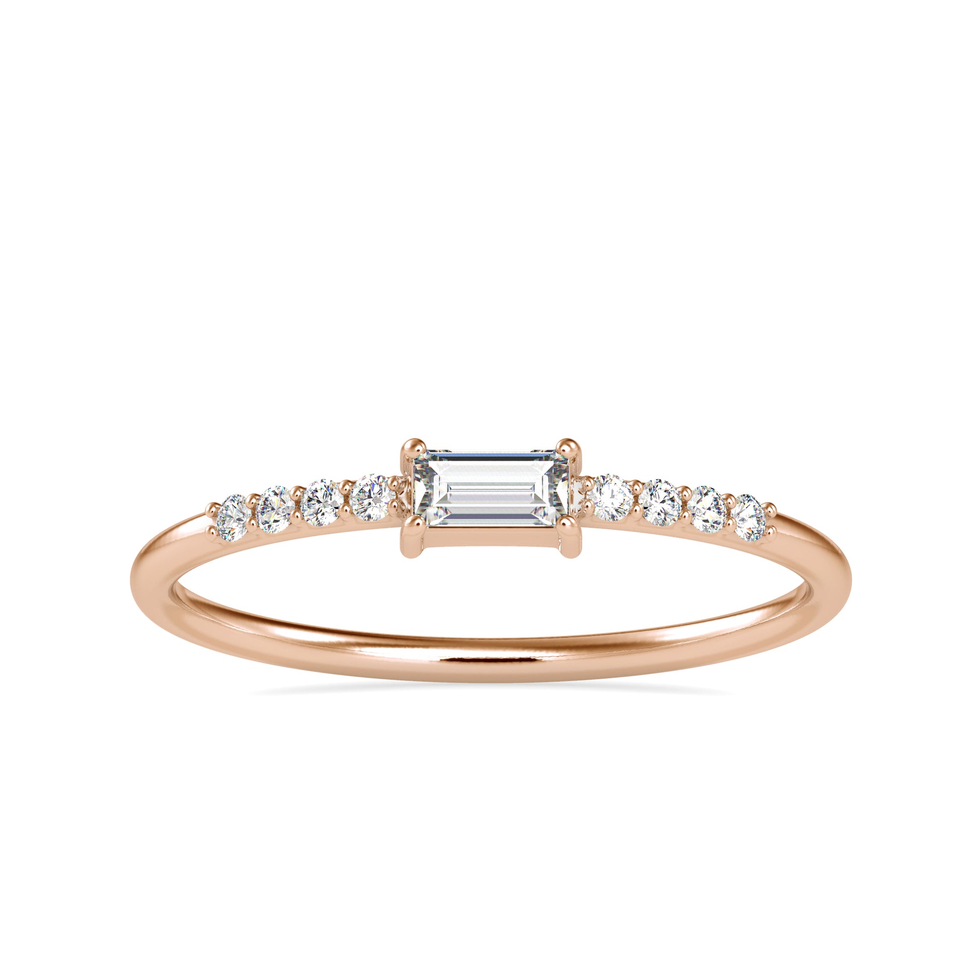 gold ring with diamonds on a white background