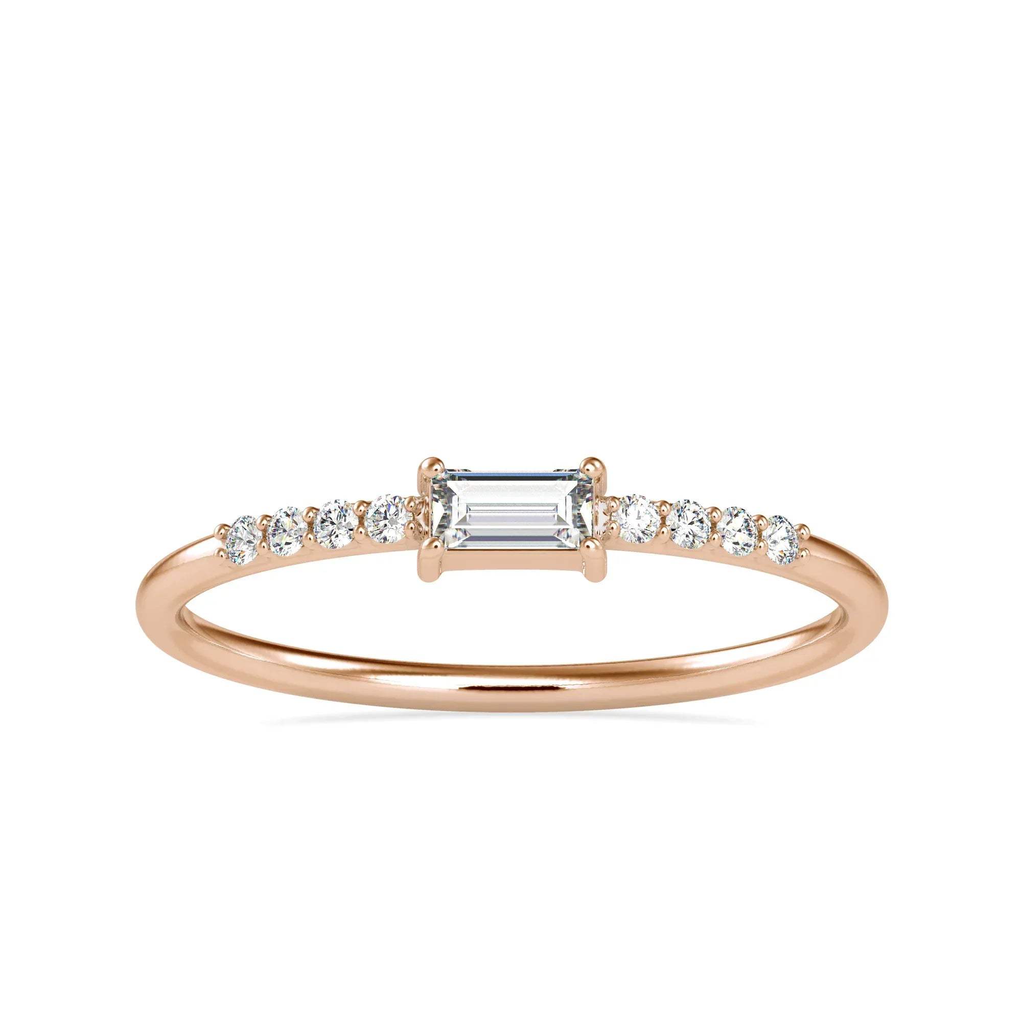 gold ring with diamonds on a white background