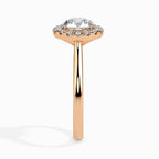 gold ring with a 0.35 ct. solitaire diamond on a white background
