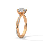 gold ring with a diamond on a white background