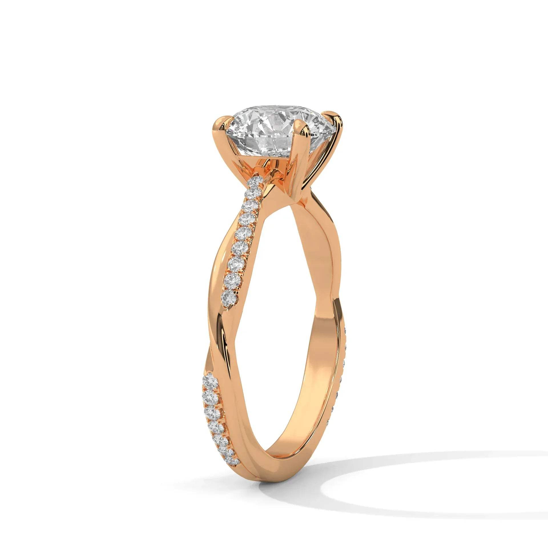 gold ring with a diamond on a white background
