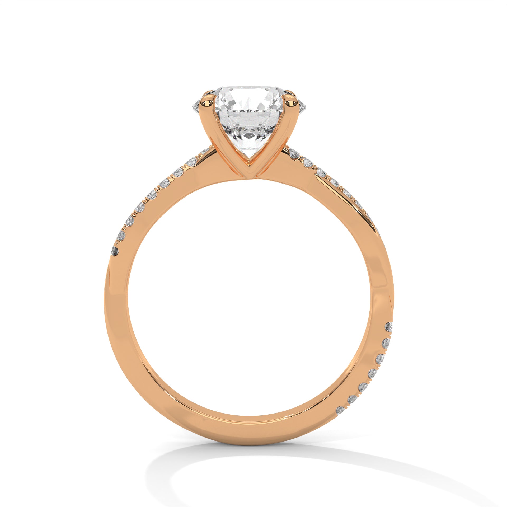 gold ring with a diamond on a white background